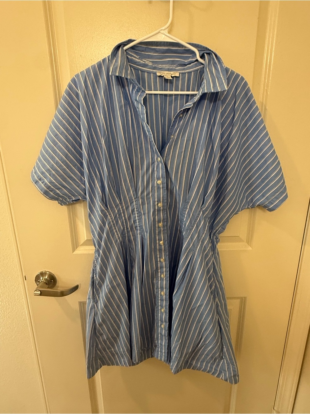 Blue Striped Button-Front Women’s Shirt Dress
